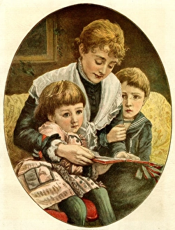 Images Dated 11th August 2017: A Thrilling Story -- mother and two children