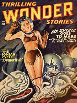 Fauna Collection: Thrilling Wonder Stories scifi magazine cover - THE IONIAN CYCLE