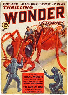 Thrilling Wonder Stories Scifi Magazine Cover, Giant Ants