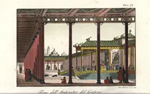 Ferrrario Prints: Throne of the Emperor of Japan in Edo Castle (Tokyo)