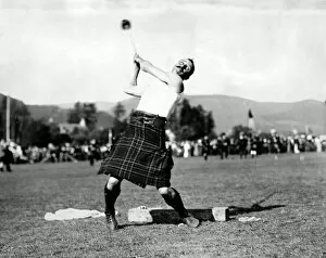 Images Dated 6th February 2012: Throwing the hammer, Braemar Highland Games