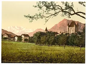 Thun Prints: Thun, castle and Blumlisalp, Bernese Oberland, Switzerland