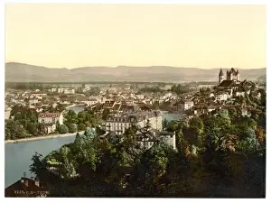 Thun Prints: Thun, general view, Bernese Oberland, Switzerland