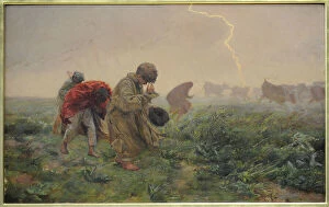 Krakow Collection: Thunderstorm, by Jozef Chelmonski (1849-1914) in 1896