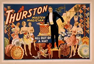 Thurston Prints: Thurston, master magician all out of a hat