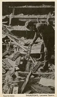 Leicester Prints: Thurstons Billiards House, Leicester Square - Bombed - 1940