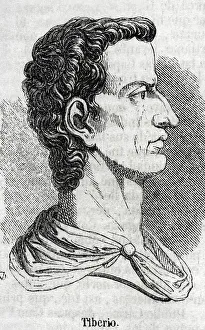 Roman Empire Prints: Tiberius (42 BC-37 AD). Emperor from 14 AD to 37 AD