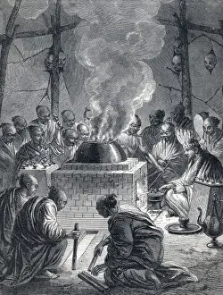 Lama Prints: Tibet / Burning Lama Body