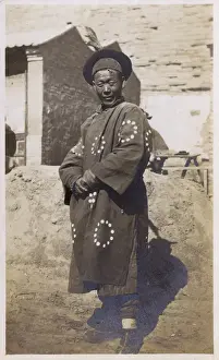 Dotted Prints: Tibetan Man in traditional costume