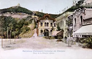 Funicular Prints: Tibidabo funicular railway, Barcelona, Spain