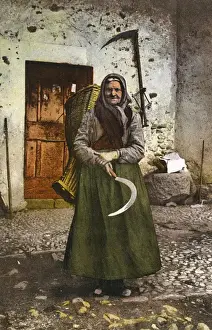 Sickle Prints: Ticinese Woman - Canton of Ticino, Switzerland