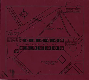 Constitutional Prints: Ticket to The Coronation of King George VI - Map