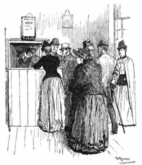 Ticket office queue at station