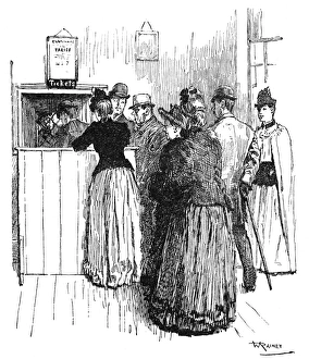 Images Dated 31st March 2016: Ticket office queue at station