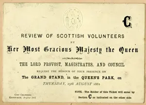 Ticket to Review of Scottish Volunteers, Edinburgh, Scotland