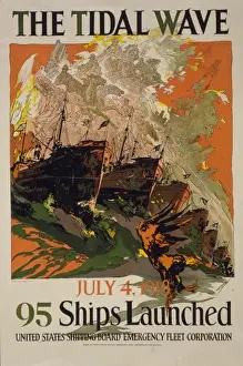 The tidal wave - July 4, 1918 - 95 ships launched United Sta
