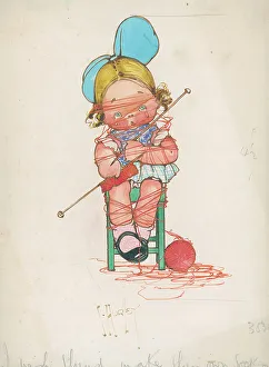 Thread Prints: Tied up with wool, knitting