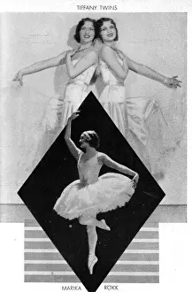 Tiffany Twins and Marika Rokk seen at the Wintergarten Theatre