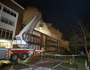 2003 Prints: Tiffin Girls School, aerial ladder platform in use