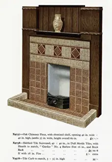 Surround Prints: Tiled fireplace with wooden surround 1936