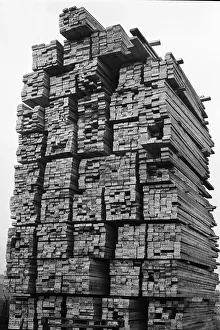 Piled Prints: Timber stacked at the docks