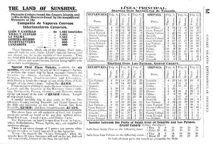 Trips Prints: Timetable, inter-island service, Canary Islands