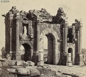 Timgad Prints: Timgad - Arch of Triumph de Trajan cote nord ouest