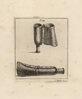 Tinker's mortar which was fixed on a stick and used to throw grenades. Copperplate engraving by J. Hamilton from Francis Grose's Military Antiquities respecting a History of the English Army, Stockdale, London, 1812. Tinker's mortar which was fixed on a stick and used to throw grenades. Copperplate engraving by J. Hamilton from Francis Grose's Military Antiquities respecting a History of the English Army, Stockdale, London, 1812. Date: Tinker's mortar grenade thrower