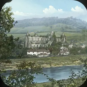 Tintern Prints: Tintern Abbey (view from the Hills), Monmouthshire, Wales