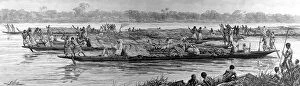 Mahdi Collection: Tippoo Tibs Grand Canoes on the Congo River, 1888