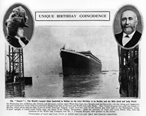 Images Dated 25th July 2011: Titanic launched at Belfast; Lord and Lady Pirrie