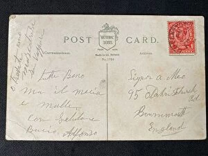 Images Dated 16th February 2021: Titanic postcard from passenger and victim Alfonzo Meo
