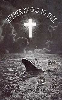 Played Prints: Titanic sinking Memorial Card with luminous cross