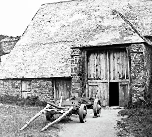 Dunster Prints: Tithe Barn, Dunster, Victorian period