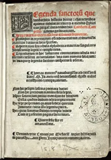 Legends Prints: Title page of the 1518 edition of the Golden legend