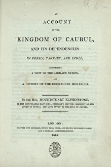 Title page, Account of the Kingdom of Caubul Title page, Account of the Kingdom of Caubul
