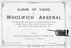 Ballistics Prints: Title page design, Album of Views of Woolwich Arsenal