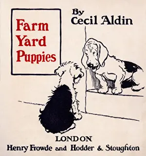Hodder Prints: Title page design by Cecil Aldin, The Farmyard Puppies