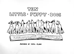 Howling Prints: Title page design by Cecil Aldin, Ten Little Puppy Dogs