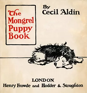 Title page design by Cecil Aldin, The Mongrel Puppy Book