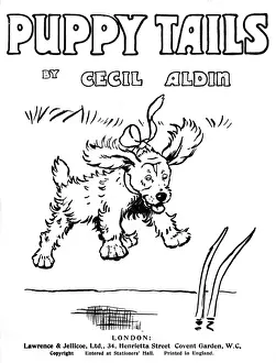 Jellicoe Prints: Title page design by Cecil Aldin, Puppy Tails