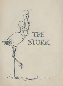 Stork Prints: Title page design for The Stork, by Muriel Dawson