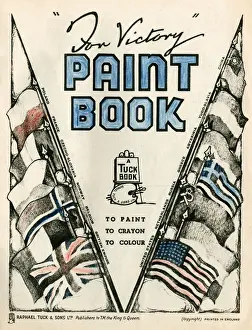 Norwegian Prints: Title page design, For Victory Paint Book, WW2