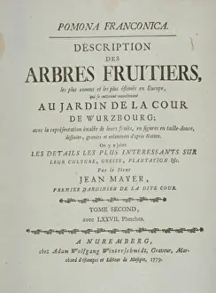 Pomona Franconica Prints: Title Page (French) Volume 2