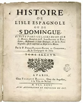 Images Dated 6th June 2019: Title page, Histoire de l Isle Espagnole ou de S. Domingue