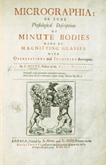 Title page to Robert Hookes Micrographia (1665) Title page to Robert Hookes Micrographia (1665)