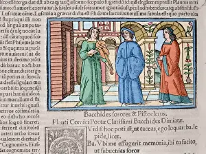 Titus Maccius Plautus. Colored. Engraving