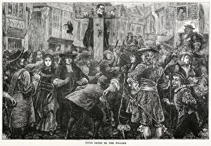 Pillory Collection: Titus Oates (1649 - 1705), convicted of fabricated the Popish Plot'