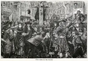 Criminal Prints: Titus Oates (1649 - 1705), convicted of fabricated the Popish Plot