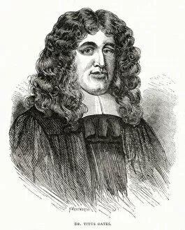 Oates Collection: Titus Oates (1649 - 1705), English perjurer, seen here in the pillory